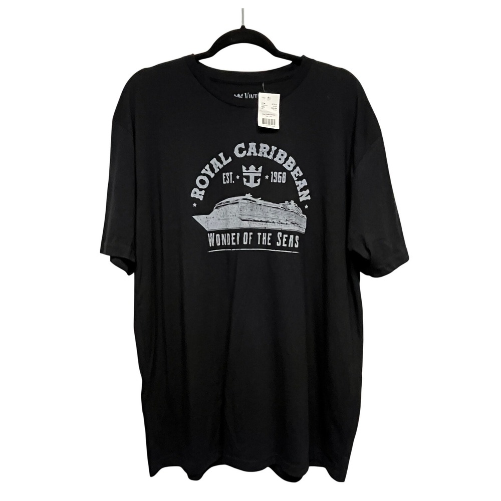 Royal Caribbean Wonder of the Seas Mens Black Graphic T-Shirt 2XL NWT 437050
